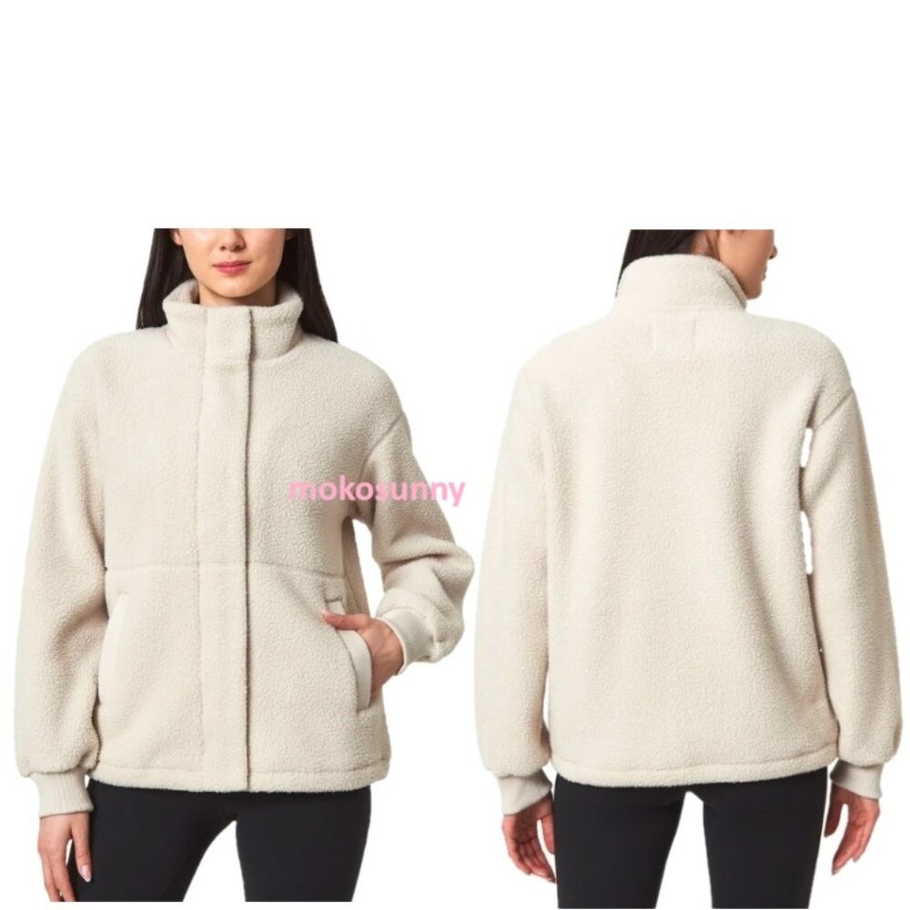 NWT Mondetta Women's Short Fleece Jacket, White